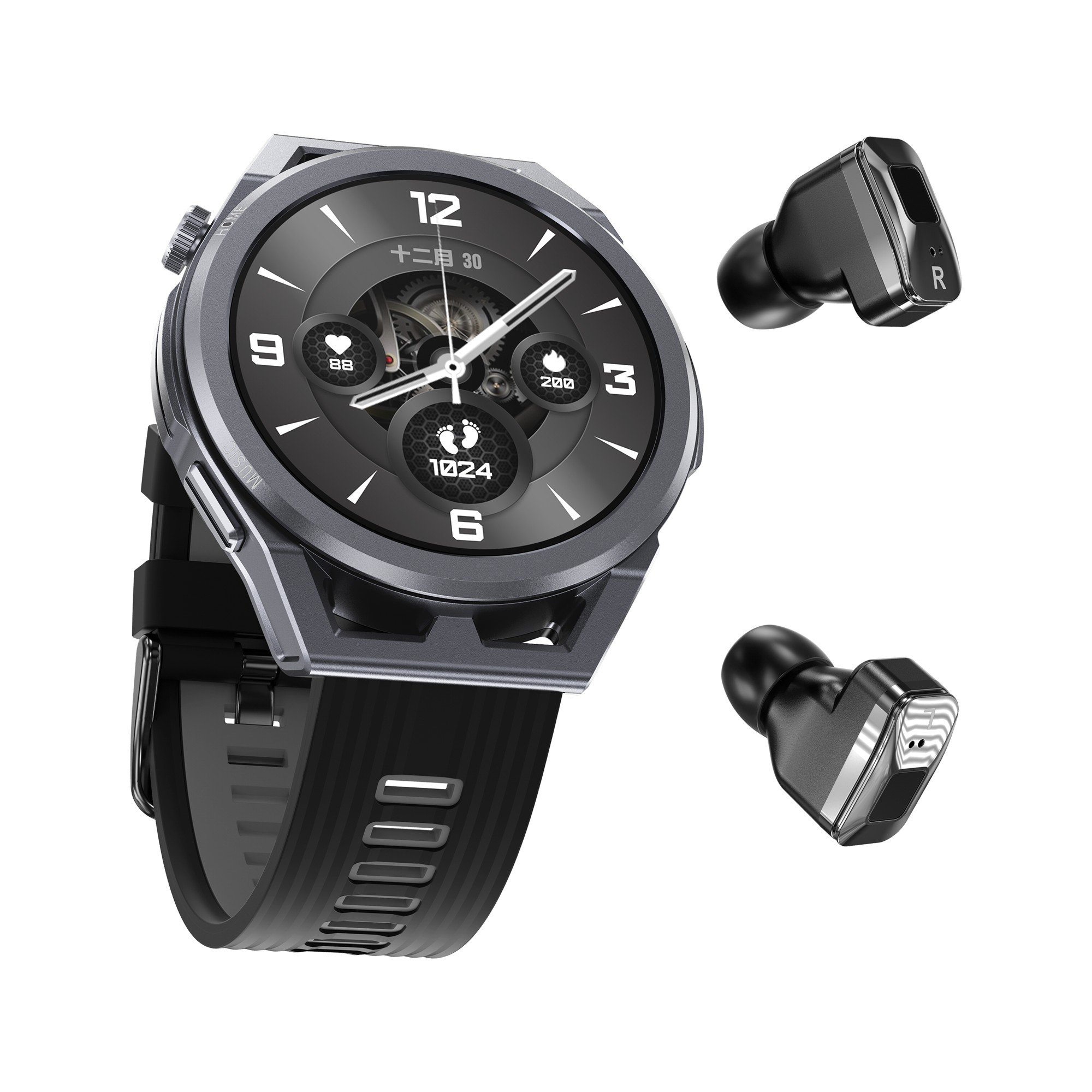 Full Touch Screen Fitness Sport 2 In 1 Tws N18 Men smart watch with earphones